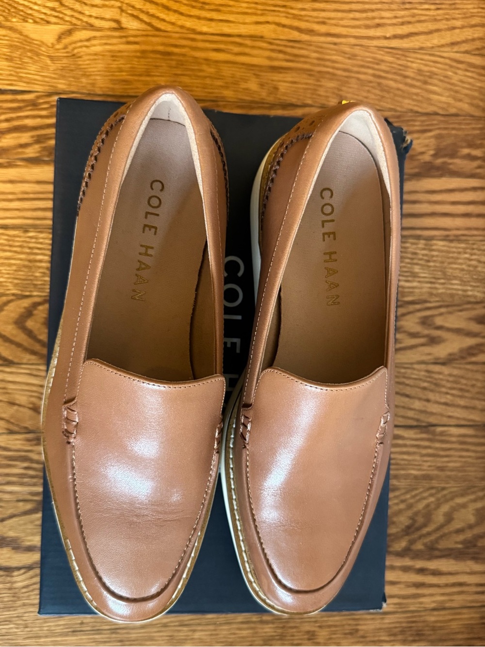 Cole Haan Leather Platform Loafer in Cognac - Picture 8 of 8